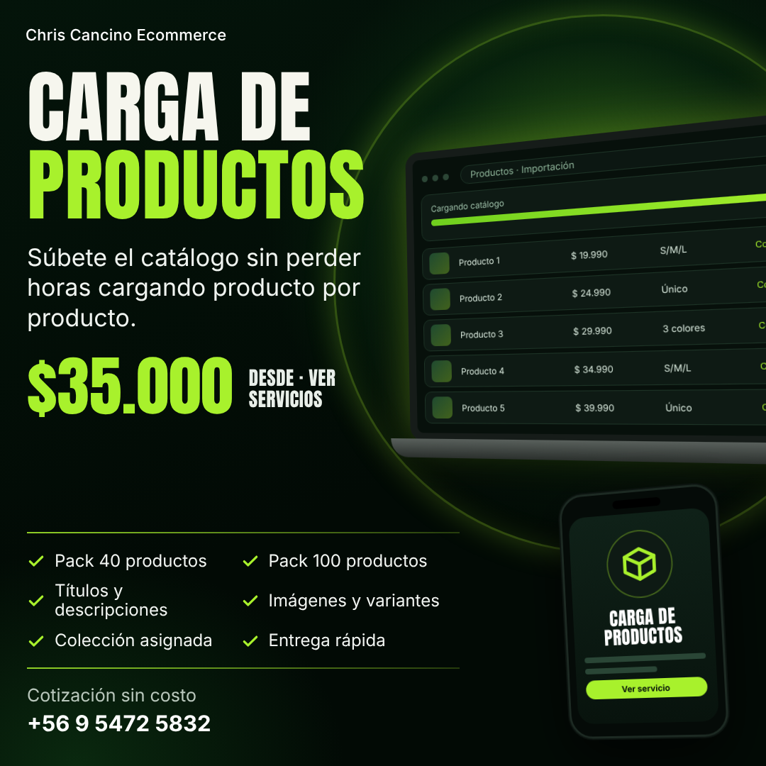 Carga de productos — Pack 40