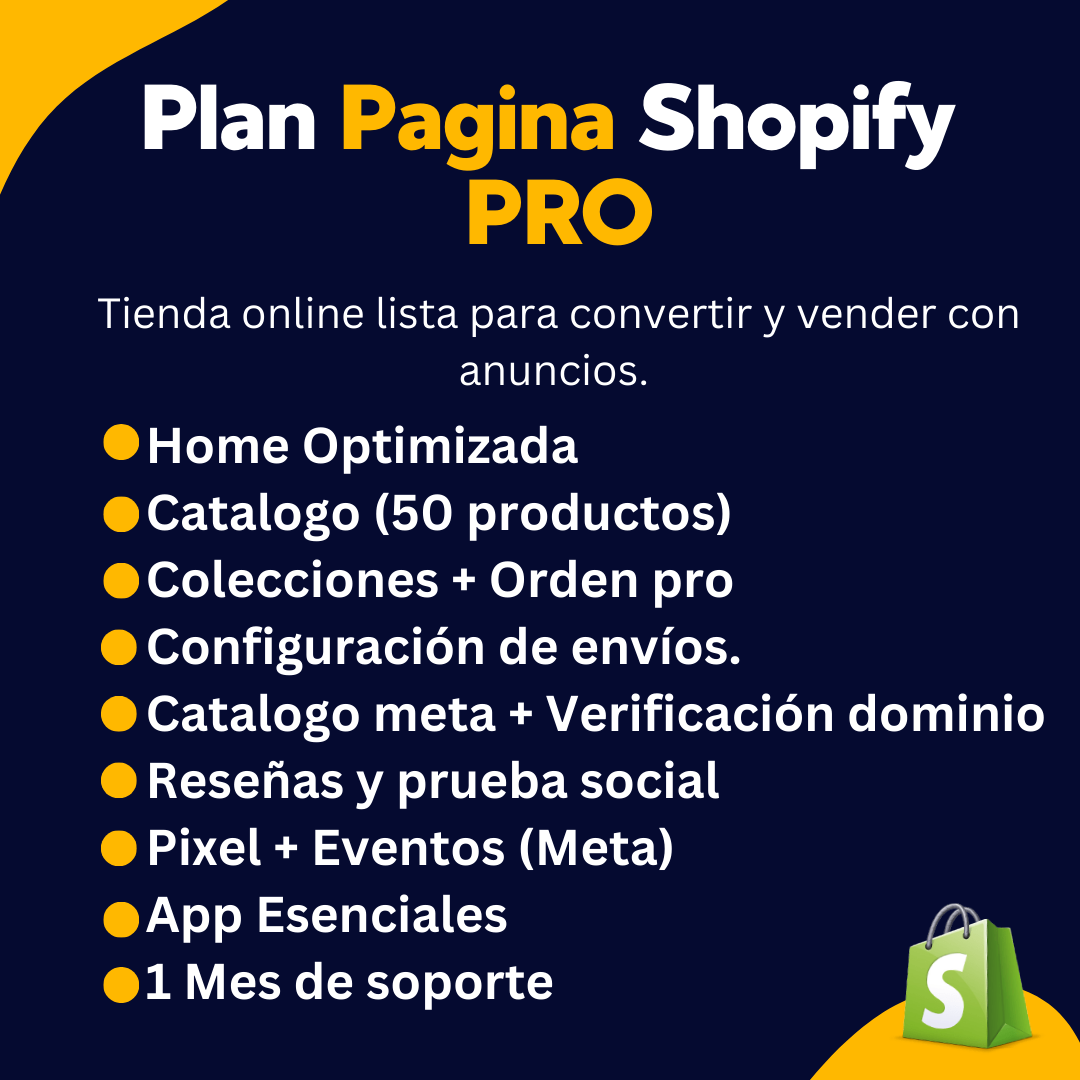 Plan Pagina Shopify Pro