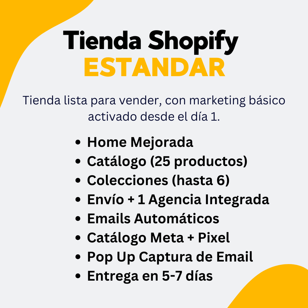 Plan Tienda Shopify Estándar