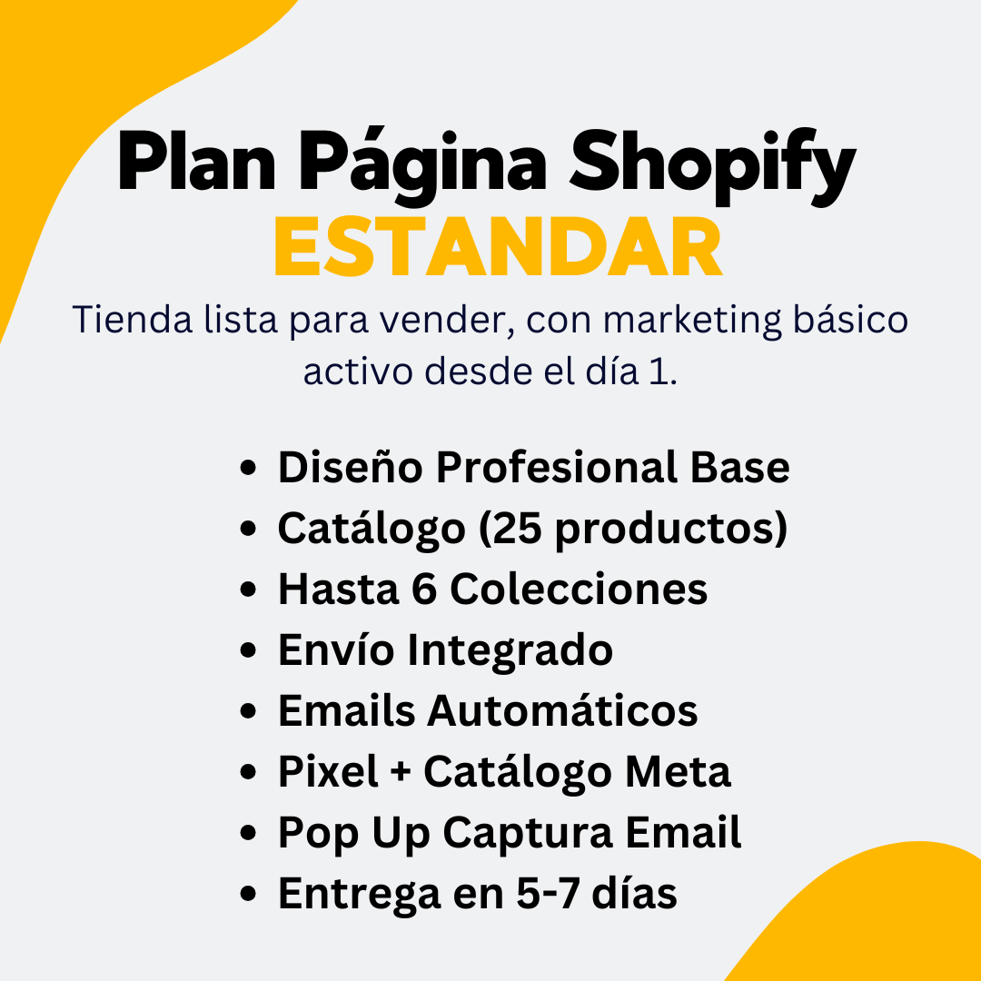 Plan Tienda Shopify Estándar