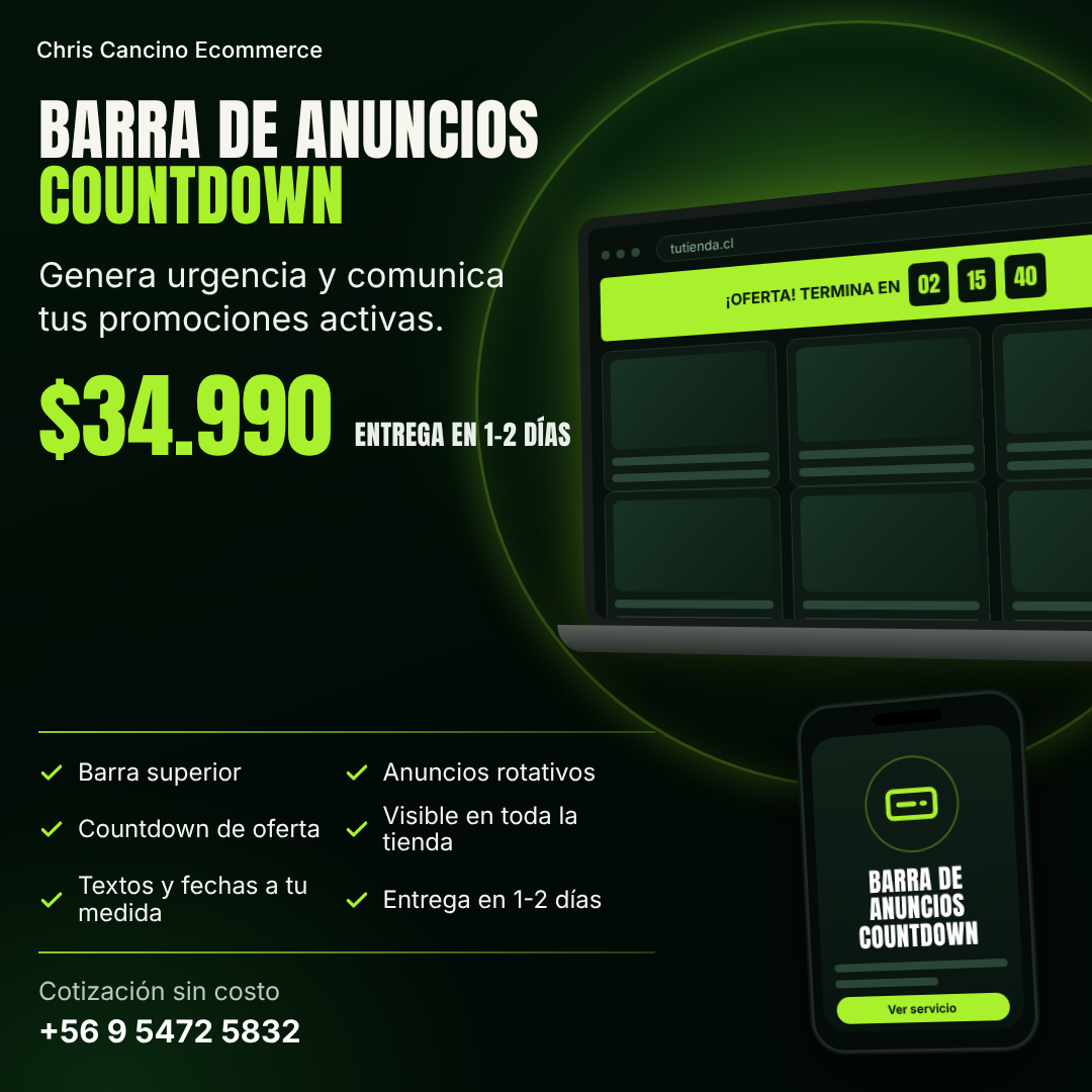 Barra de anuncios / countdown