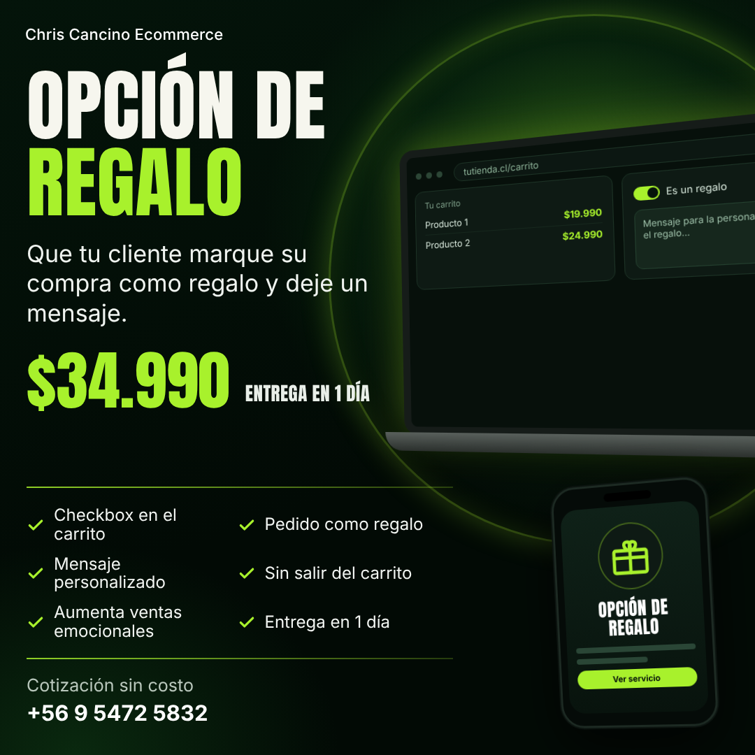 Opción de regalo en el carrito