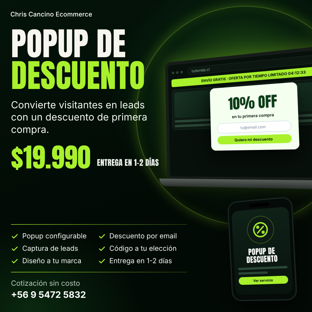 Popup descuento primera compra