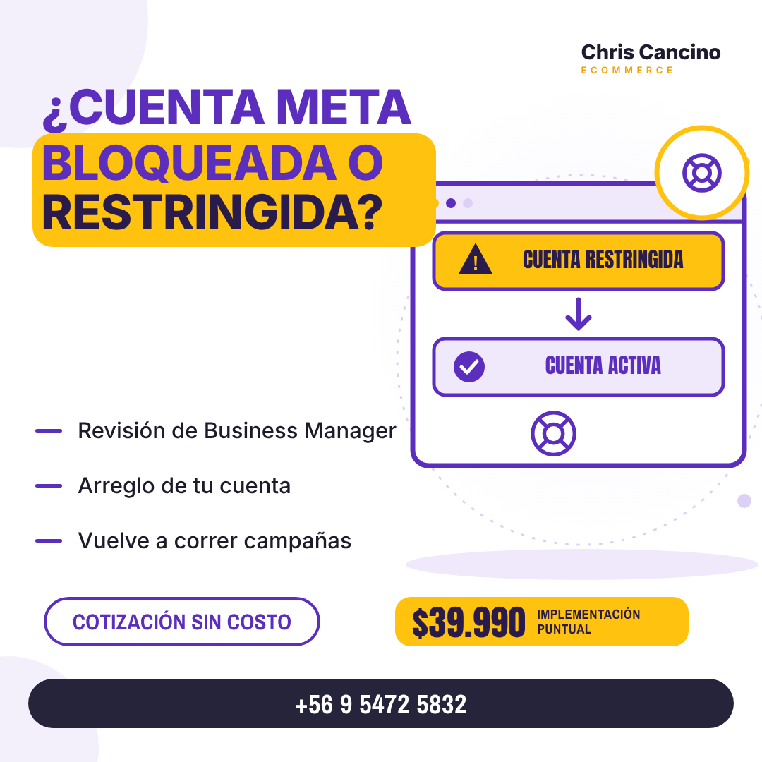 Arreglo de Cuenta Business Manager / Facebook para Shopify