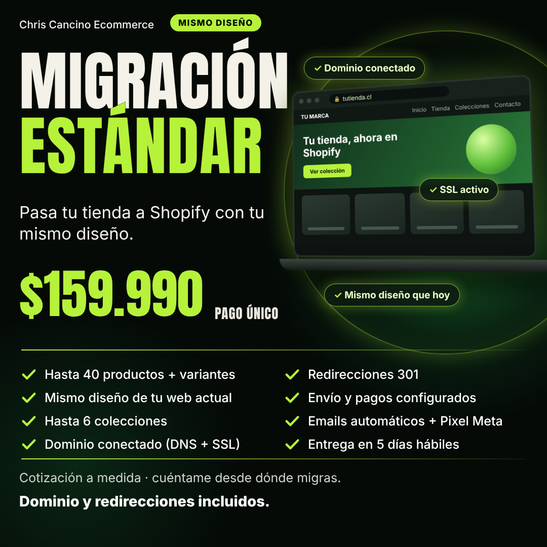 Migración a Shopify — Estándar