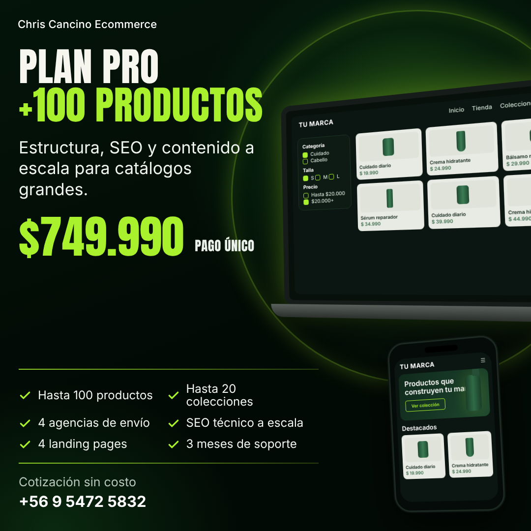 Plan Pro +100 productos